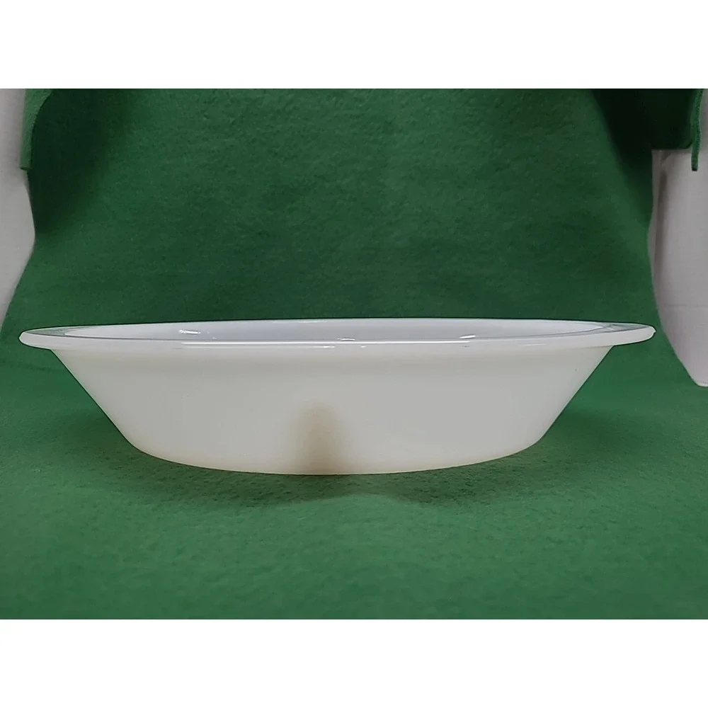 Divided‎ Bake Serving Dish GLASBAKE Milk Glass Oval  J-2352 Measures 8.5x12